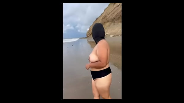 How nice - chubby Mexican girl strips naked on the beach